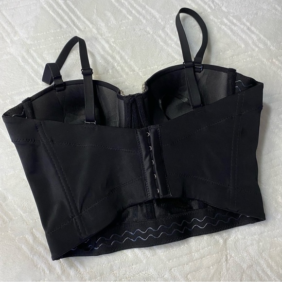 No Tag ✨ Rhinestone Beaded Corset Top Women’s Size Small - Picture 8 of 11